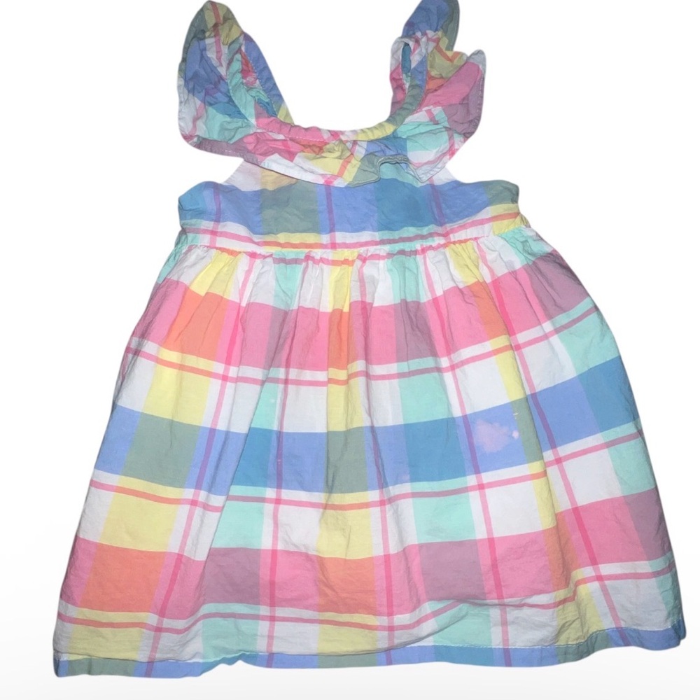 Tommy Bahama Toddler Girl Smocked Tropical Pastel Plaid Sundress 3T